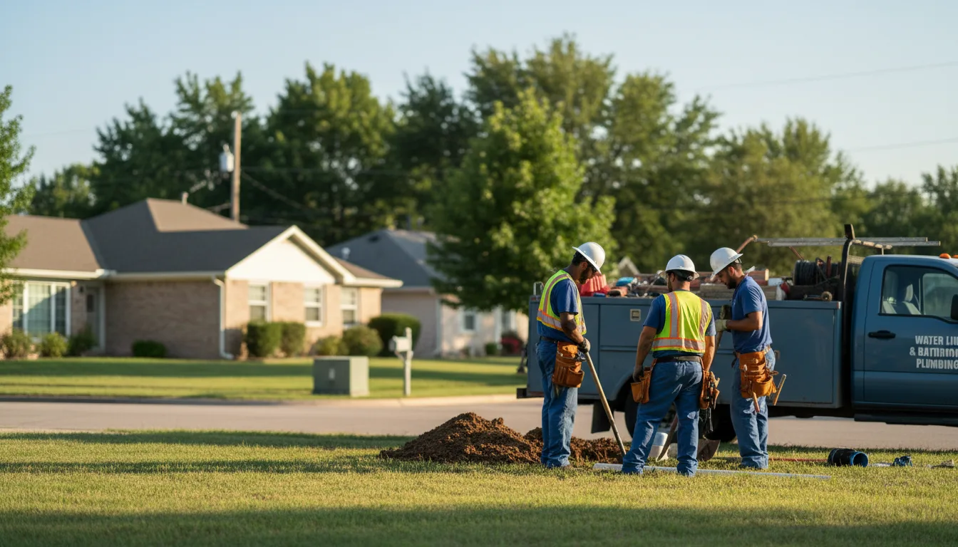 Residential water line and bathroom plumbing service in High Ridge, MO